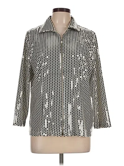 Pre-owned Misook 3/4 Sleeve Blouse In Silver
