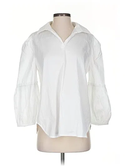 Pre-owned Misook 3/4 Sleeve Blouse In White