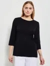 Misook Side-slit Tunic In Black