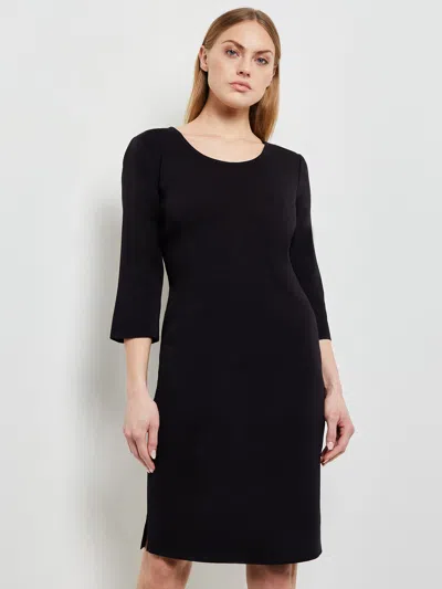 Misook 3/4 Sleeve Sheath Knit Dress, Black