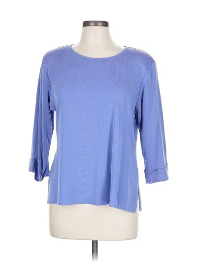 Pre-owned Misook 3/4 Sleeve T-shirt In Blue