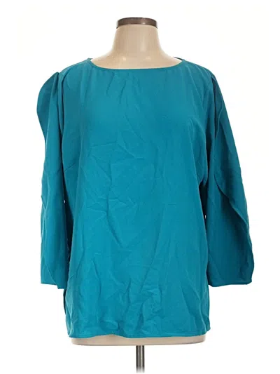 Pre-owned Misook 3/4 Sleeve Top Teal Boatneck Tops