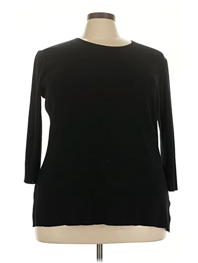 Pre-owned Misook 3/4 Sleeve T-shirt In Black