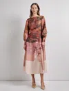 Misook A-line Abstract Woven Maxi Dress - Modern Fit In Multi