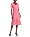 Misook A-line Ribbed Soft Knit Midi Dress