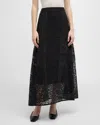 Misook Modern Fit Textural Woven Maxi Skirt In Black