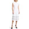 Misook Sleeveless Scalloped Knit A-line Midi Dress