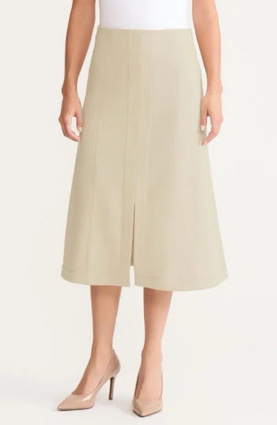 Misook A-line Luxestretch Ponte Midi Skirt In White