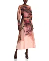 Misook A Line Maxi Dress In Rose Bud/multi