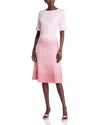 Misook A Line Ombre Midi Dress In Soft Blush/honey Suckle