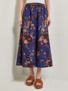 Misook A-line Printed Woven Maxi Skirt In Blue