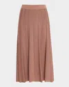 Misook A-line Textured Knit Midi Skirt In Brown