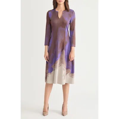 MISOOK MISOOK ABSTRACT JACQUARD A-LINE KNIT MIDI DRESS