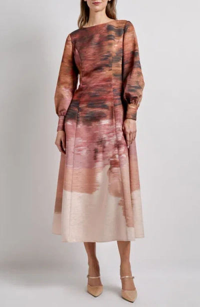 MISOOK MISOOK ABSTRACT LONG SLEEVE MAXI DRESS