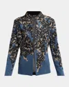 Misook Abstract-knit Open-front Jacket In Stardust/m
