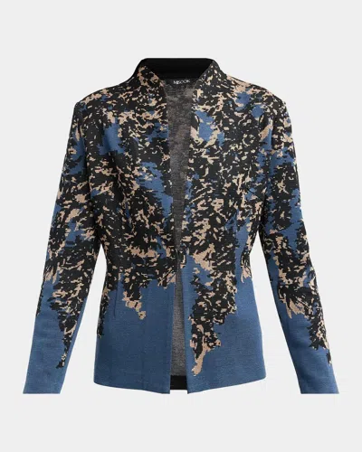 Misook Abstract-knit Open-front Jacket In Stardust/m