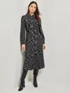 Misook Long Sleeve Tie Belt Tweed Shirtdress In Grey