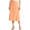 Misook Belted Patch Pocket A-line Midi Skirt In Citrus Blossom