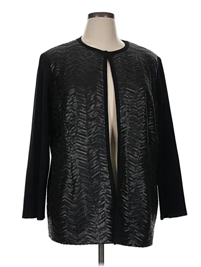 Pre-owned Misook Blazer Jacket In Black