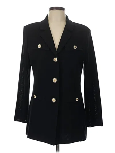 Pre-owned Misook Blazer Jacket In Black