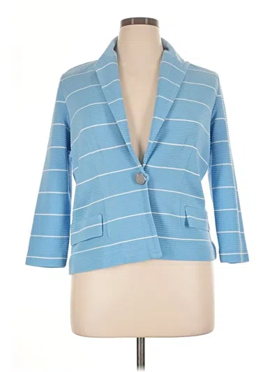 Pre-owned Misook Blazer Jacket In Blue