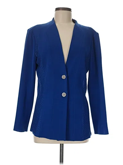 Pre-owned Misook Blazer Jacket In Blue