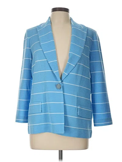 Pre-owned Misook Blazer Jacket In Blue