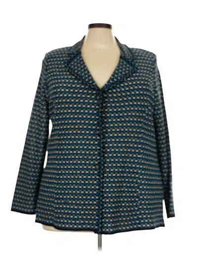 Pre-owned Misook Blazer Jacket In Blue/black
