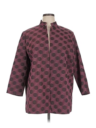 Pre-owned Misook Blazer Jacket In Burgundy