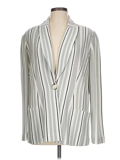 Pre-owned Misook Blazer Jacket In Silver