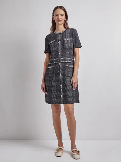 MISOOK BOLD PLAID TWEED KNIT SHEATH DRESS - MODERN FIT