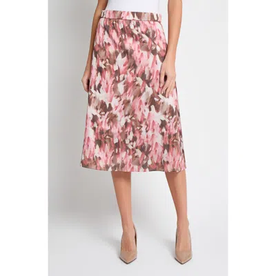 Misook Printed A Line Skirt In Pink