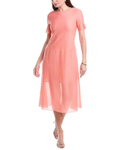 Misook Burnout Knit Mini Dress In Orange