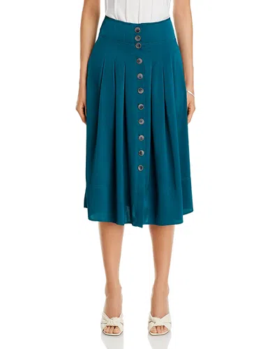 Misook Button Front A Line Skirt In Spruce