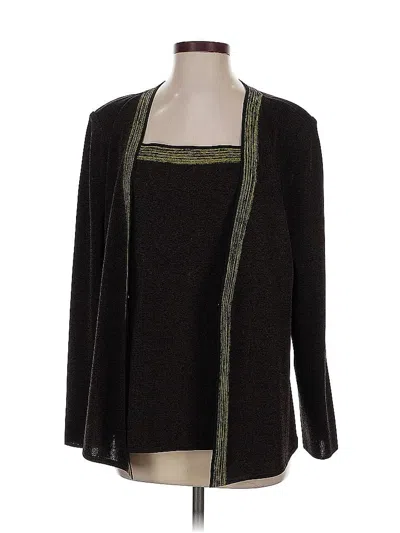 Pre-owned Misook Cardigan Sweater In Black
