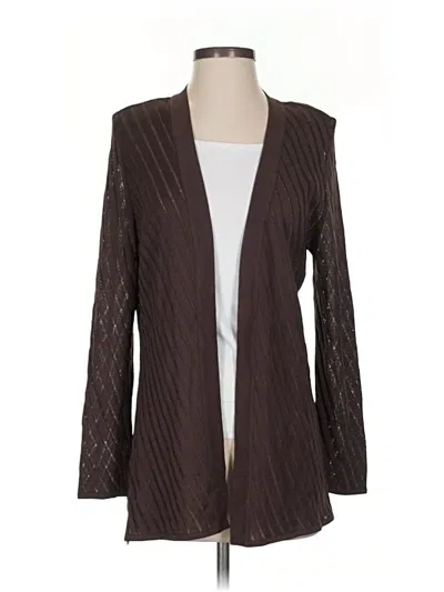 Pre-owned Misook Cardigan Sweater In Brown