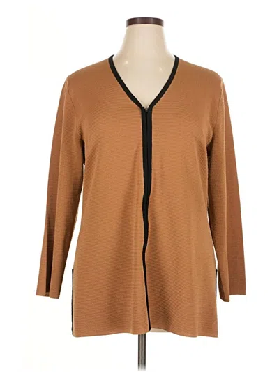 Pre-owned Misook Cardigan Sweater In Brown