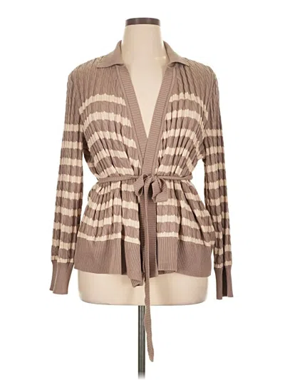Pre-owned Misook Cardigan Sweater In Brown