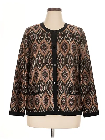 Pre-owned Misook Cardigan Sweater In Brown