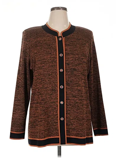 Pre-owned Misook Cardigan Sweater In Brown