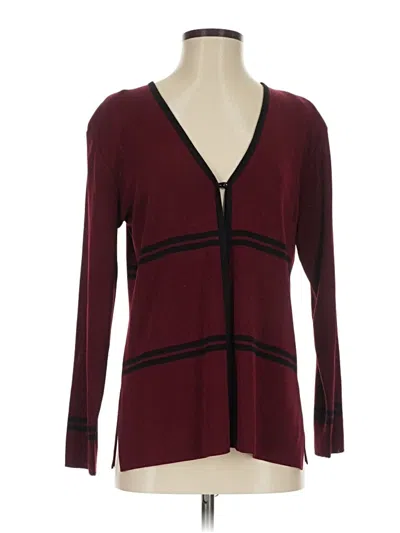 Pre-owned Misook Cardigan Sweater In Burgundy