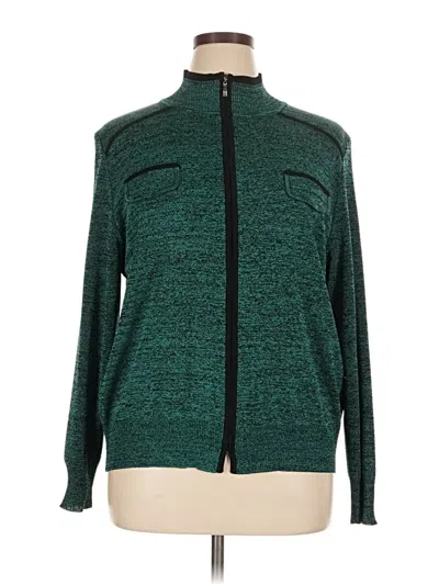 Pre-owned Misook Cardigan Sweater In Green