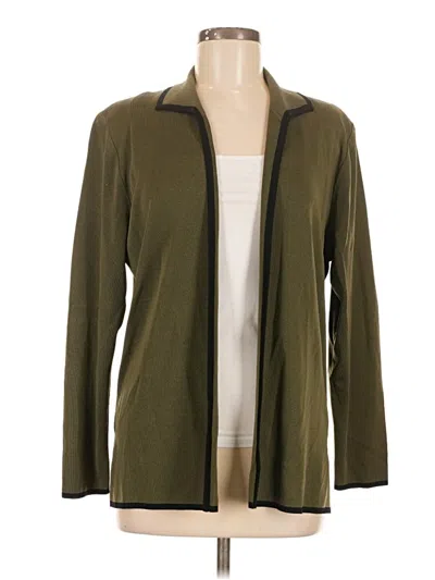 Pre-owned Misook Cardigan Sweater In Green