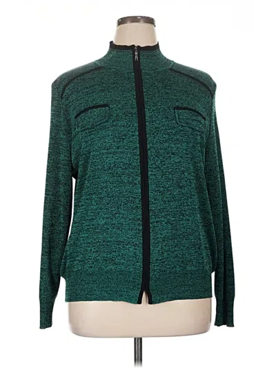 Pre-owned Misook Cardigan Sweater In Green