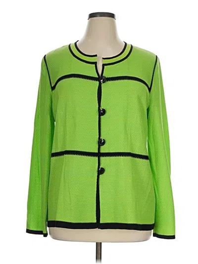 Pre-owned Misook Cardigan Sweater In Green