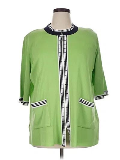 Pre-owned Misook Cardigan Sweater In Green