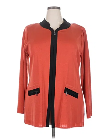Pre-owned Misook Cardigan Sweater In Orange