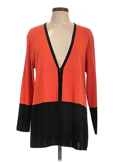 Pre-owned Misook Cardigan Sweater In Orange