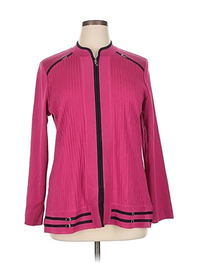 Pre-owned Misook Cardigan Sweater In Pink