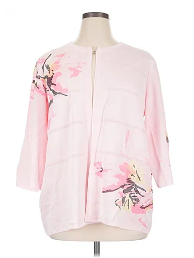 Pre-owned Misook Cardigan Sweater In Pink